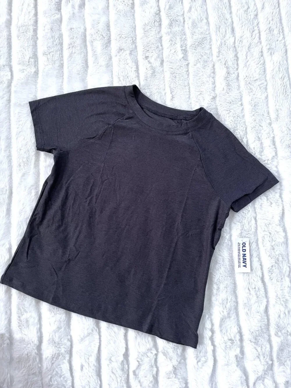 NWT Girls Old Navy CloudMotion Active T-Shirt (Black/Gray) M